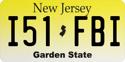 NJ license plate I51FBI
