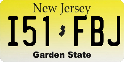 NJ license plate I51FBJ