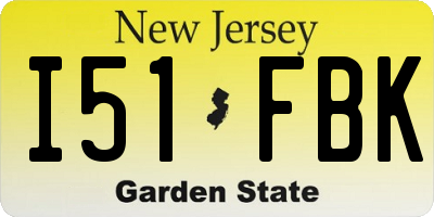 NJ license plate I51FBK