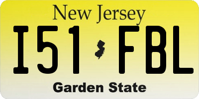 NJ license plate I51FBL