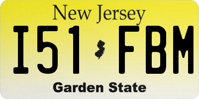NJ license plate I51FBM