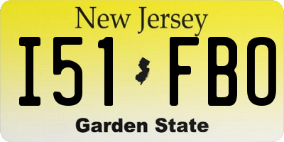 NJ license plate I51FBO