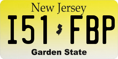 NJ license plate I51FBP
