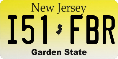 NJ license plate I51FBR