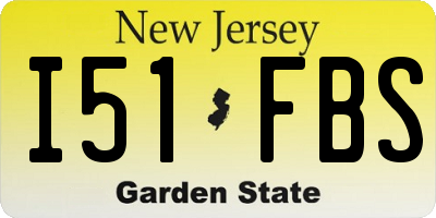 NJ license plate I51FBS