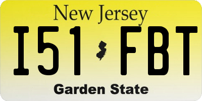 NJ license plate I51FBT