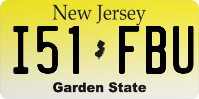 NJ license plate I51FBU