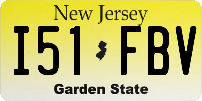 NJ license plate I51FBV