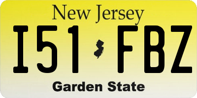 NJ license plate I51FBZ