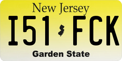 NJ license plate I51FCK
