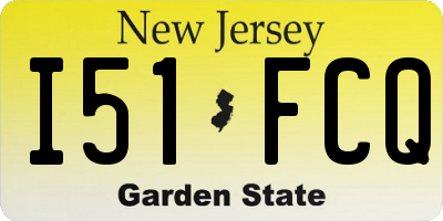 NJ license plate I51FCQ