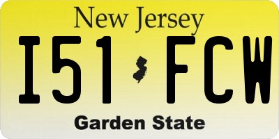 NJ license plate I51FCW