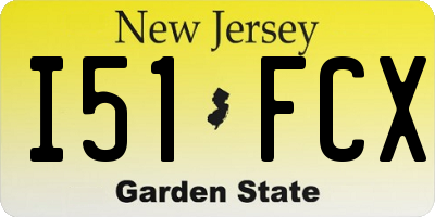 NJ license plate I51FCX