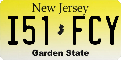 NJ license plate I51FCY