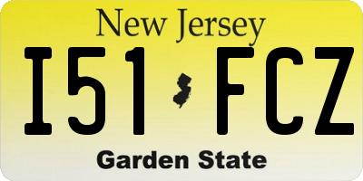 NJ license plate I51FCZ
