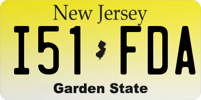 NJ license plate I51FDA