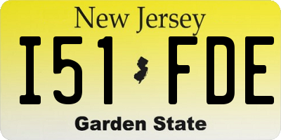NJ license plate I51FDE