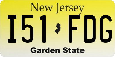 NJ license plate I51FDG