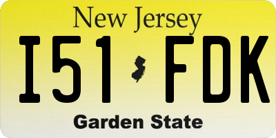 NJ license plate I51FDK
