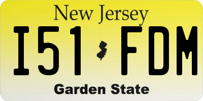 NJ license plate I51FDM