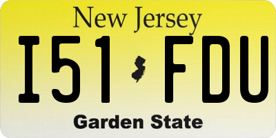 NJ license plate I51FDU