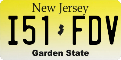 NJ license plate I51FDV