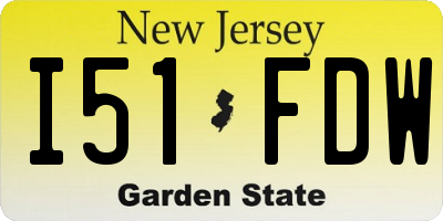 NJ license plate I51FDW
