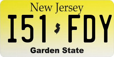 NJ license plate I51FDY
