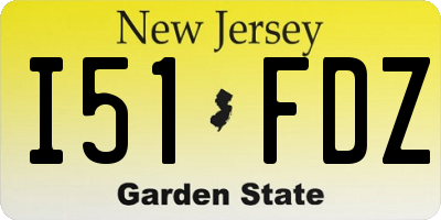 NJ license plate I51FDZ