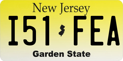 NJ license plate I51FEA
