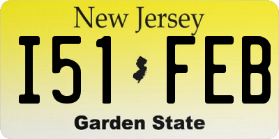 NJ license plate I51FEB