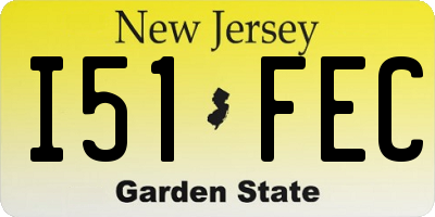 NJ license plate I51FEC