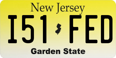 NJ license plate I51FED