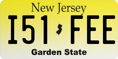NJ license plate I51FEE