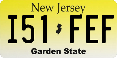 NJ license plate I51FEF