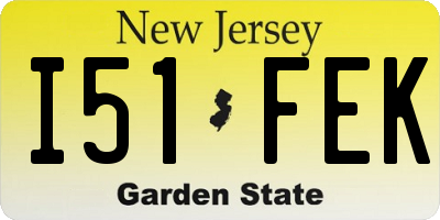 NJ license plate I51FEK
