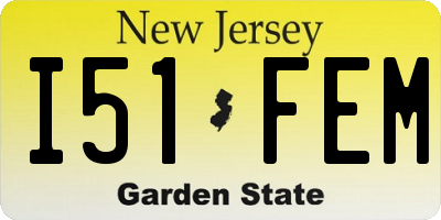 NJ license plate I51FEM