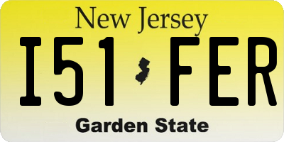 NJ license plate I51FER