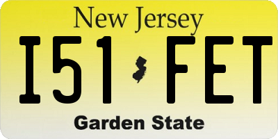 NJ license plate I51FET