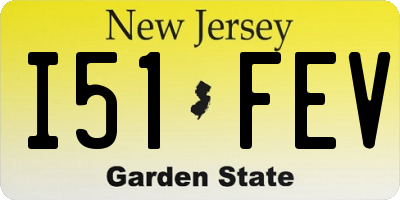 NJ license plate I51FEV