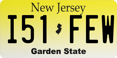 NJ license plate I51FEW