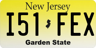 NJ license plate I51FEX