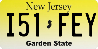 NJ license plate I51FEY