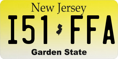 NJ license plate I51FFA