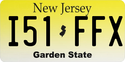 NJ license plate I51FFX
