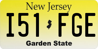 NJ license plate I51FGE
