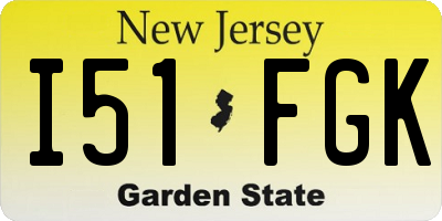 NJ license plate I51FGK