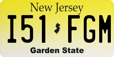 NJ license plate I51FGM