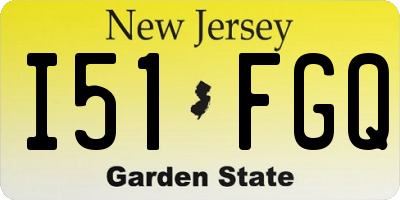 NJ license plate I51FGQ