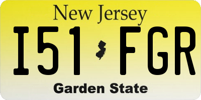 NJ license plate I51FGR